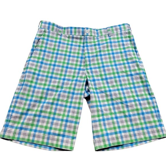 Nike Golf Shorts Mens 34 Colorful Performance Plaid Dri Fit Chino - Picture 1 of 9